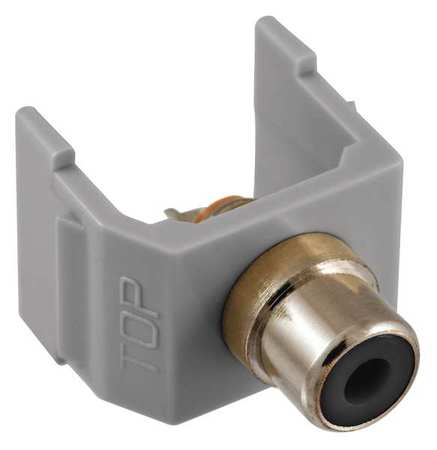 HUBBELL PREMISE WIRING Connector, RCA, Duplex, Gray SFRCBKGY