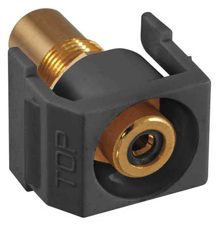 HUBBELL PREMISE WIRING Inline Coupler, RCA, Duplex, Black SFRCBKRBK