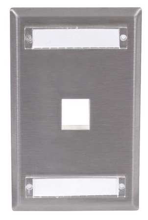 HUBBELL PREMISE WIRING Plate, 1 Port, Gray SSFL11