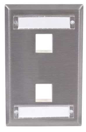 HUBBELL PREMISE WIRING Plate, 2 Ports, Gray SSFL12
