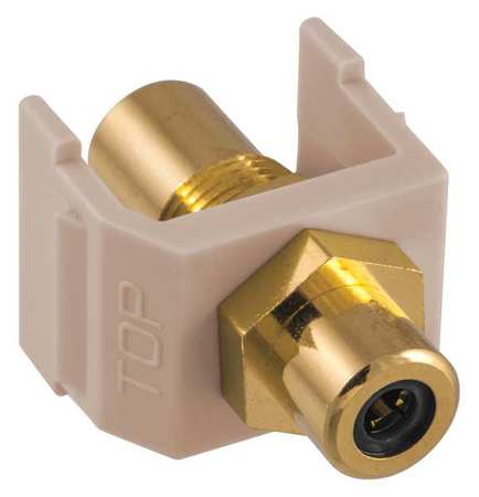 HUBBELL PREMISE WIRING Inline Coupler, RCA, Duplex, Almond SFRCBKFFAL