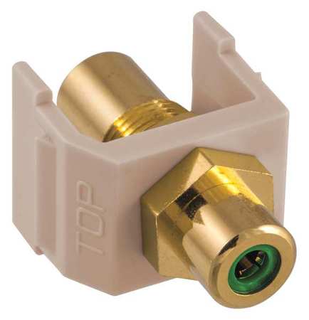 HUBBELL PREMISE WIRING Inline Coupler, RCA, Duplex, Almond SFRCGNFFAL