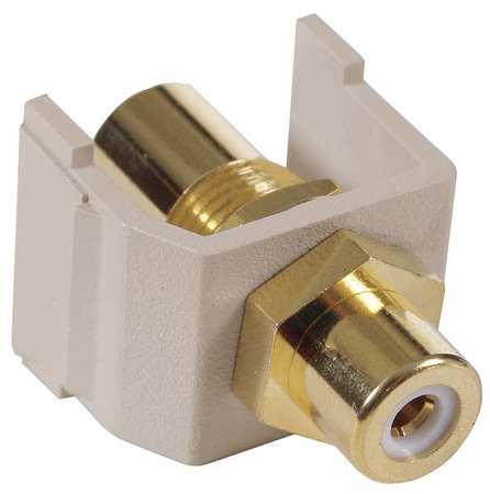 HUBBELL PREMISE WIRING Inline Coupler, RCA, Duplex, Almond SFRCWFFAL