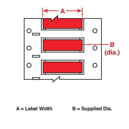BRADY Wire Marking Sleeves, Red, 2 In W 3PS-094-2-RD