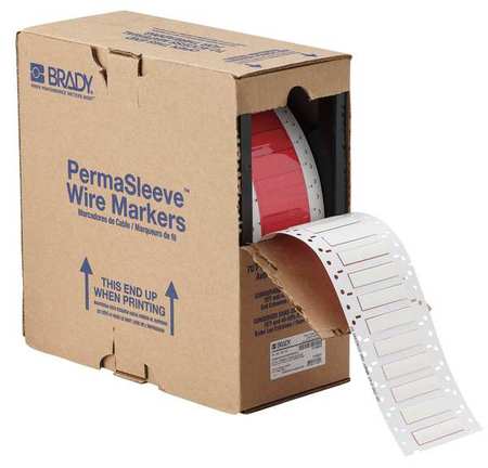 BRADY Wire Marking Sleeves, White, 2 In W HX-250-2-WT