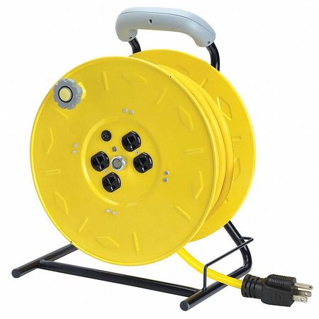 Lumapro 100 ft. 12/3 Extension Cord Reel 13 Amps 4 Outlets 120VAC ...