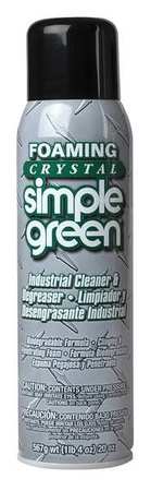 Simple Green Crystal Industrial Cleaner And Degreaser, 20 Oz Aerosol Can, Foam, Colorless 0610001219010