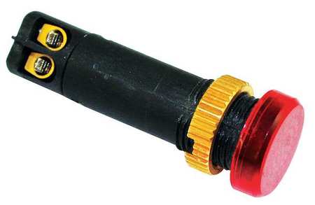 DAYTON Raised Indicator Light, 12mm, 6V, Red 22NY84