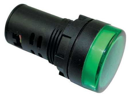 DAYTON Raised Indicator Light, 22mm, 24V Green 22NY98