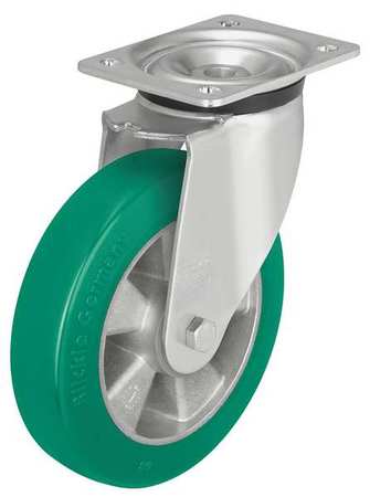 BLICKLE Swivel Plate Caster, PU, 4", 660 lb., Caster Wheel/Tread Material: Aluminum/Polyurethane Elastomer LK-ALST 100K-14