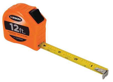 Keson 12 ft Engineer's Tape Measure, 5/8 in Blade PGT181012V