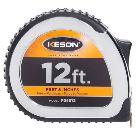 Keson 12 ft Tape Measure, 5/8 in Blade PG1812