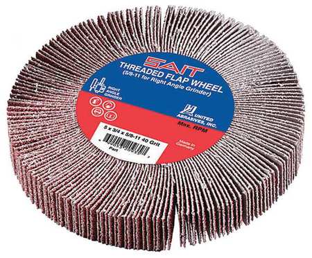 United Abrasives/Sait SAIT 72132 5/8-11 Threaded Flap Wheel 4-1/2" x 3/4" x 5/8"-11, 60 Grit 72132