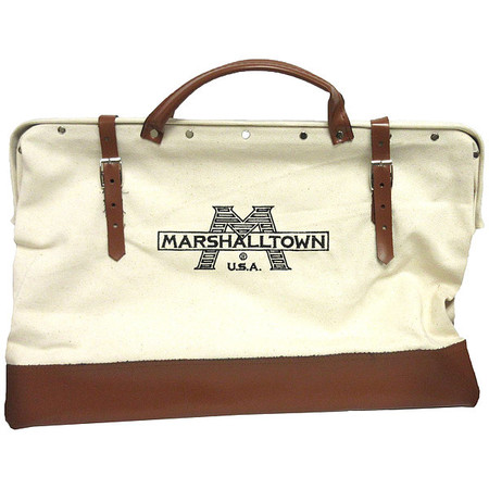 Marshalltown Tool Bag, Heavy-Duty Canvas, Leather (Bottom), 1 Pockets,  Brown/White 831L