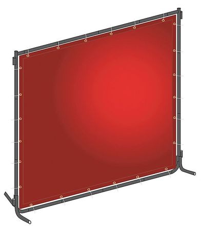 Zoro Select Welding Screen, 6ft W, 6ft, 0.014 in., Red 22RN72