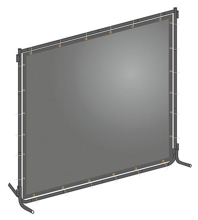 Zoro Select Welding Screen, 8 ft. W, 6 ft., Gray 22RN76