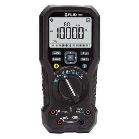FLIR Digital Multimeter, 1,000 Max. AC Volts, 1,000 Max. DC Volts, 10 Max. AC Amps, 10 Max. DC Amps DM93