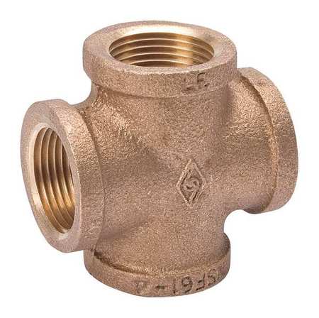 Zoro Select Brass Cross, FNPT, 1/4" Pipe Size 22UL18