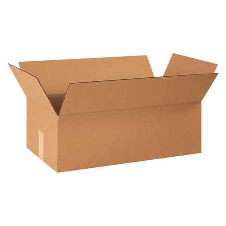 Zoro Select Corrugated Boxes, 24" x 12 1/2" x 8", Kraft, 20/Bundle 22XK82