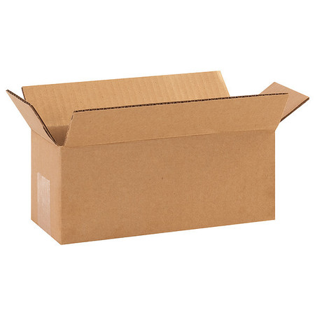 Zoro Select Long Corrugated Boxes, 10" x 4" x 4", Kraft, 25/Bundle 22XK24