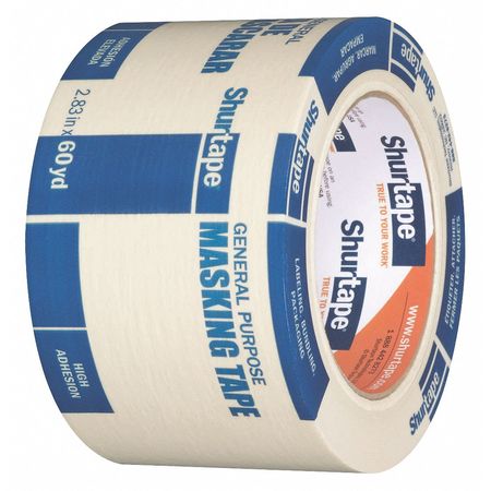 Shurtape Masking Tape, 72mm W x 55m L, Crepe Paper CP 105