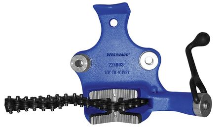 WESTWARD Bench Chain Vise, Top Screw, 1/8 to 4 in 22XR03