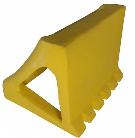 Zoro Select Wheel Chock, Heavy-Duty Steel, Yellow 22XW76