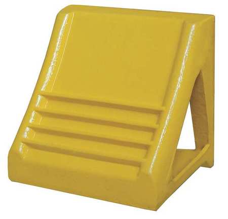 ZORO SELECT Wheel Chock, Heavy-Duty Steel, Yellow 22XW76