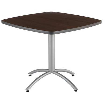 ICEBERG Square CafÃ©Worksâ„¢ Table, Walnut - 36" Square x 29"H, 36" W, 36" L, 29" H, Laminated Melamine Top 65614