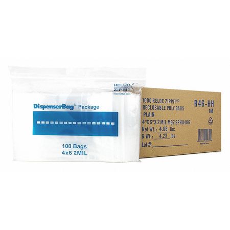 4 x 6 - 4 Mil Reclosable Poly Bags w/ Hang Hole