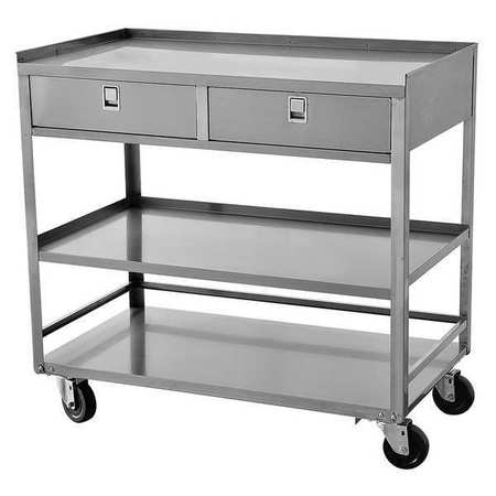 Zoro Select Mobile Equipment Stand, 500 lb., 35 In. H 23AR44