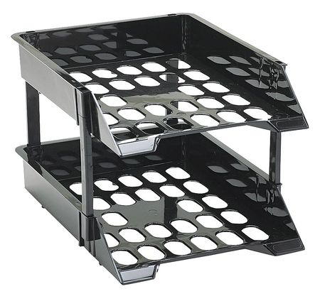 DEFLECTO Letter Tray, Black, Plastic, PK2 DEF63304