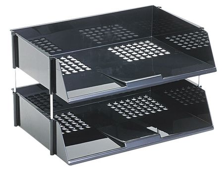 DEFLECTO Letter Tray, Black, Plastic, PK2 DEF582704