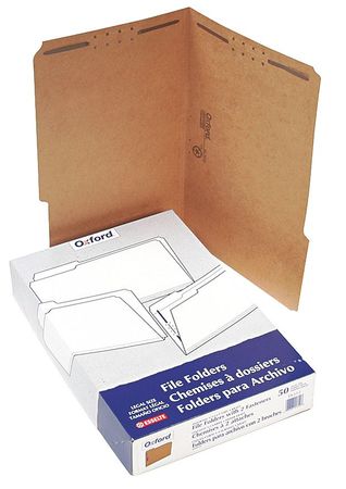 PENDAFLEX File Folders 8-1/2" x 14", 1/3-Cut Tab, Brown, Pk50 PFXFK312