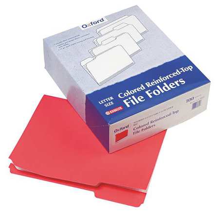 PENDAFLEX File Folders 8-1/2" x 11", 1/3-Cut Tab, Red, Pk100 PFXR15213RED