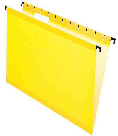 PENDAFLEX Hanging File Folders, Yellow, PK20 PFX615215YEL