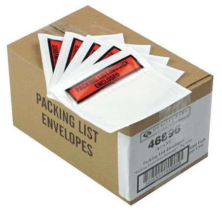 QUALITY PARK Packing List Envelope, Orange, PK1000 QUA46896