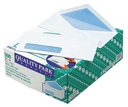 QUALITY PARK Window Envelope, White, Paper, PK500 QUA90130