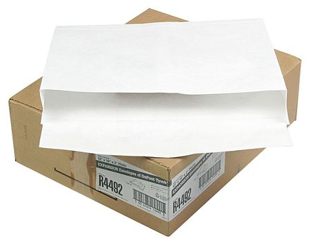 QUALITY PARK Expandable Envelope, White, PK100 QUAR4492