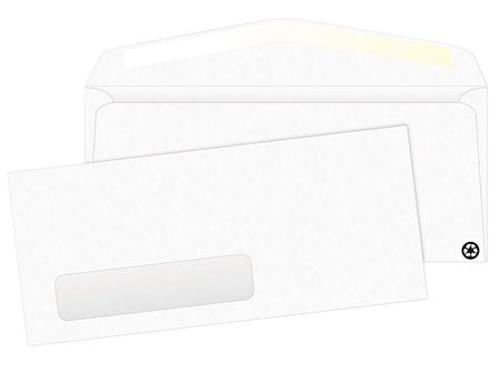 QUALITY PARK Window Envelope, White, Paper, PK500 QUA21316