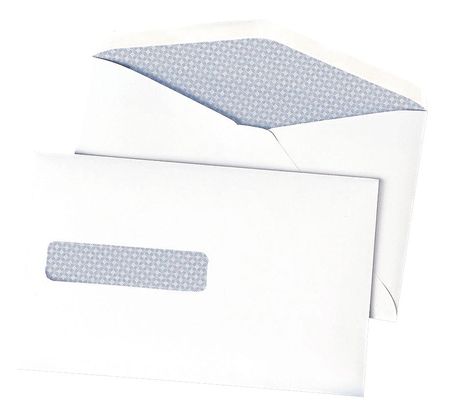 QUALITY PARK Window Envelope, White, Paper, PK500 QUA90063