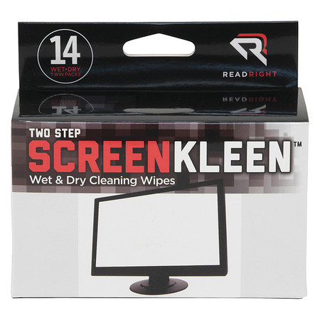 READ RIGHT Screen Wipes, 5 x 5", 14 Pack REARR1205
