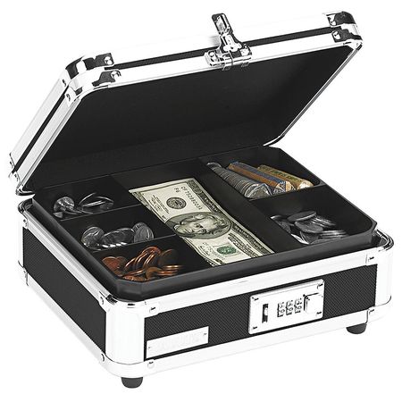 VAULTZ Cash Box, Black/Chrome, Plastic/Steel IDEVZ01002