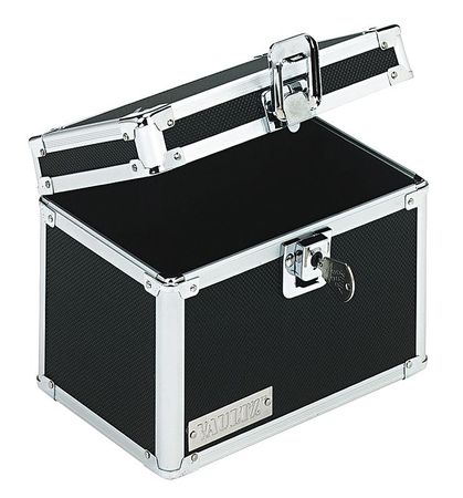 Vaultz Card File Box w/Hinged Lid, Black IDEVZ01171