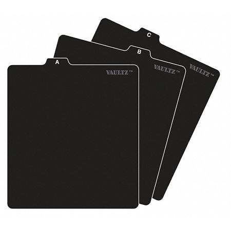 Vaultz CD Index Tab Set, Black, Card Stock IDEVZ01176