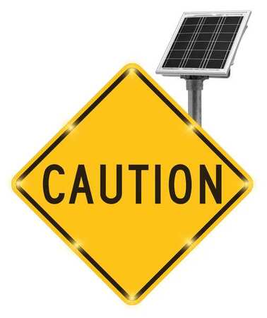 TAPCO LED Sign, Caution, Aluminum, 30" x 30 2180-C00065