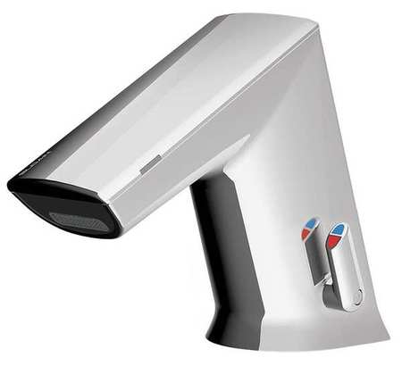 SLOAN Sensor Single Hole Mount, 1 Hole Angled Straight Bathroom Faucet, Polished chrome EFX350.502.0000