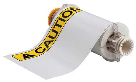 BRADY Label, White/Yellow/Black, Labels/Roll: 60 130750