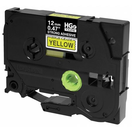 Brother Adhesive Label Tape Cartridge 0.47" x 26-1/5 ft., Black/Yellow HGeS6315PK