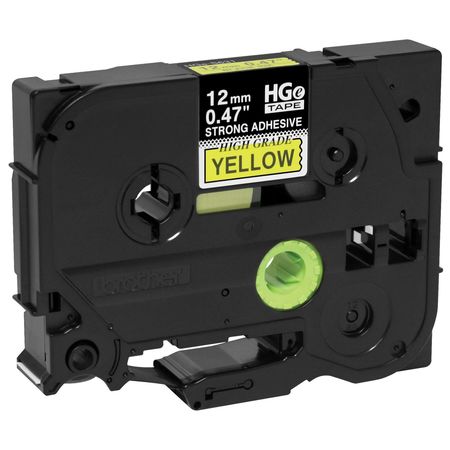 Brother Adhesive Label Tape Cartridge 0.47" x 26-1/5 ft., Black/Yellow HGeS6315PK